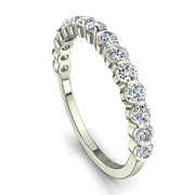 Demi-alliance 15 diamants naturels ronds 0.60 carat or blanc Martina